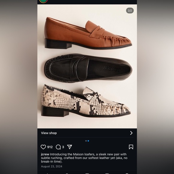 J.Crew Madison ruched loafers in leather sz9 NEW - Picture 3 of 9